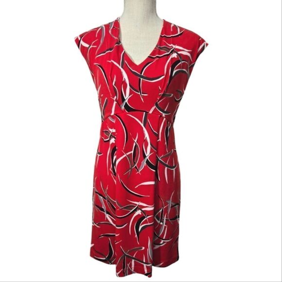 Banana republic v neck red dress sz XS   - Picture 1 of 9